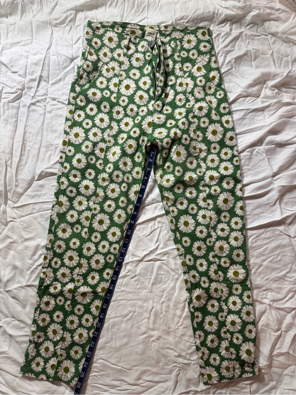 Lucy & Yak Green Daisy Print Trousers
